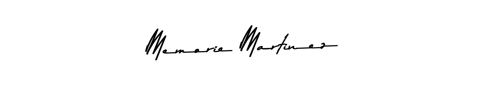 Create a beautiful signature design for name Memorie Martinez. With this signature (Asem Kandis PERSONAL USE) fonts, you can make a handwritten signature for free. Memorie Martinez signature style 9 images and pictures png