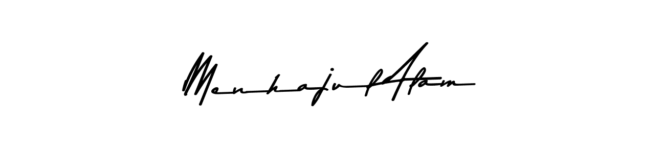 Create a beautiful signature design for name Menhajul Alam. With this signature (Asem Kandis PERSONAL USE) fonts, you can make a handwritten signature for free. Menhajul Alam signature style 9 images and pictures png