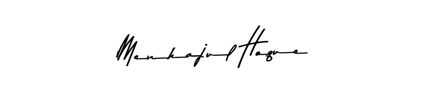 Create a beautiful signature design for name Menhajul Hoque. With this signature (Asem Kandis PERSONAL USE) fonts, you can make a handwritten signature for free. Menhajul Hoque signature style 9 images and pictures png