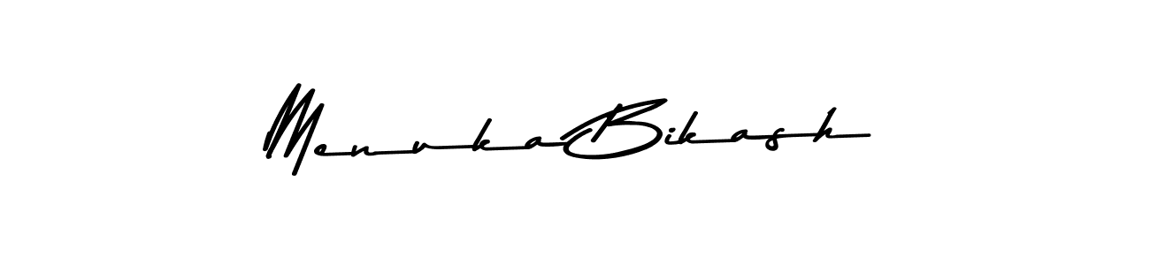 if you are searching for the best signature style for your name Menuka Bikash. so please give up your signature search. here we have designed multiple signature styles  using Asem Kandis PERSONAL USE. Menuka Bikash signature style 9 images and pictures png