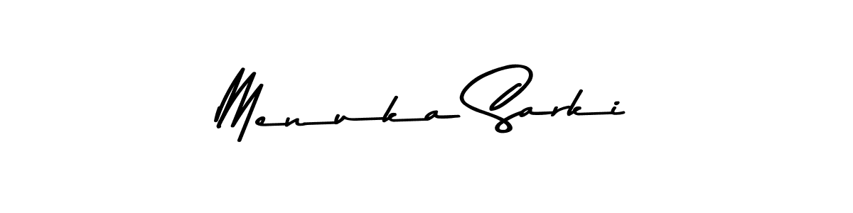 Make a beautiful signature design for name Menuka Sarki. With this signature (Asem Kandis PERSONAL USE) style, you can create a handwritten signature for free. Menuka Sarki signature style 9 images and pictures png