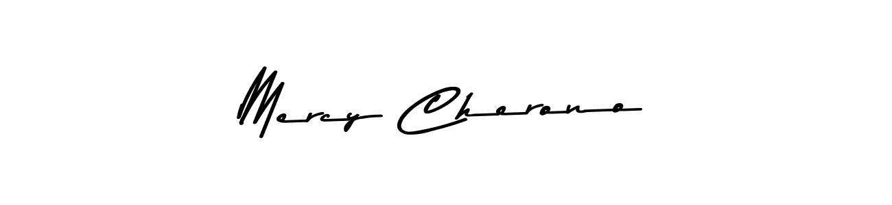 How to make Mercy Cherono name signature. Use Asem Kandis PERSONAL USE style for creating short signs online. This is the latest handwritten sign. Mercy Cherono signature style 9 images and pictures png