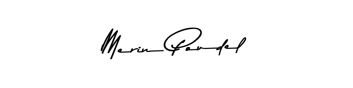 Use a signature maker to create a handwritten signature online. With this signature software, you can design (Asem Kandis PERSONAL USE) your own signature for name Merin Poudel. Merin Poudel signature style 9 images and pictures png