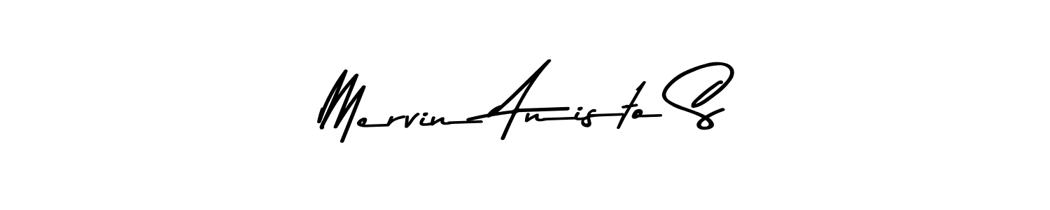Make a beautiful signature design for name Mervin Anisto S. With this signature (Asem Kandis PERSONAL USE) style, you can create a handwritten signature for free. Mervin Anisto S signature style 9 images and pictures png