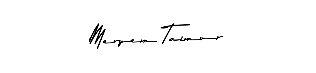 Create a beautiful signature design for name Meryem Taimur. With this signature (Asem Kandis PERSONAL USE) fonts, you can make a handwritten signature for free. Meryem Taimur signature style 9 images and pictures png