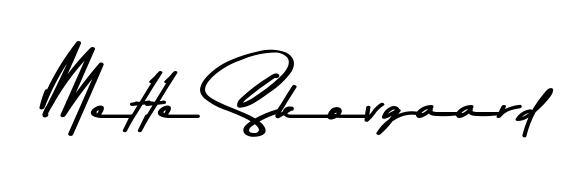 Design your own signature with our free online signature maker. With this signature software, you can create a handwritten (Asem Kandis PERSONAL USE) signature for name Mette Skovgaard. Mette Skovgaard signature style 9 images and pictures png