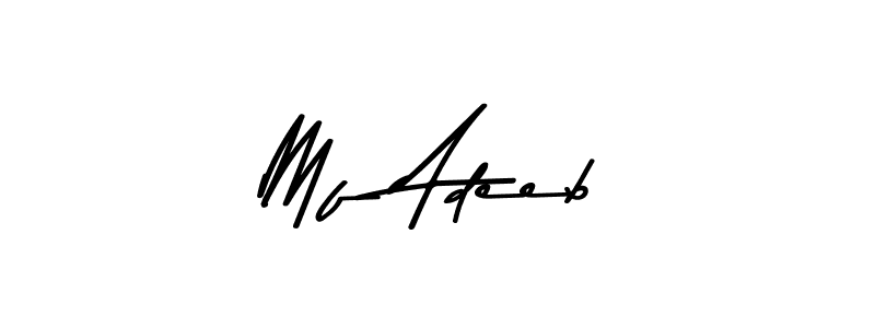 Make a beautiful signature design for name Mf Adeeb. With this signature (Asem Kandis PERSONAL USE) style, you can create a handwritten signature for free. Mf Adeeb signature style 9 images and pictures png