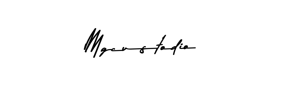 How to make Mgcustodio name signature. Use Asem Kandis PERSONAL USE style for creating short signs online. This is the latest handwritten sign. Mgcustodio signature style 9 images and pictures png