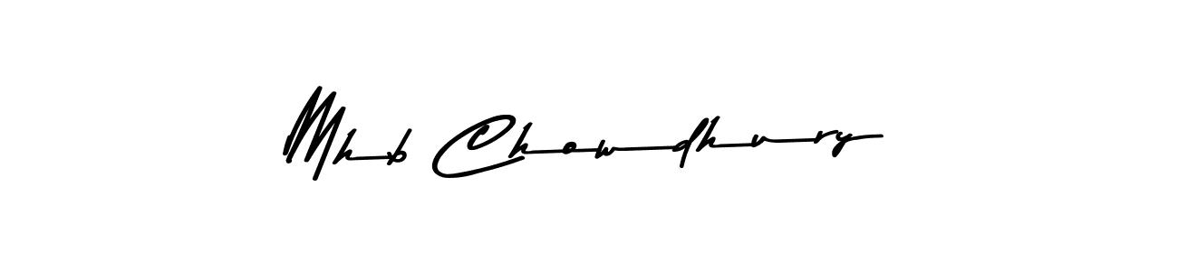 Use a signature maker to create a handwritten signature online. With this signature software, you can design (Asem Kandis PERSONAL USE) your own signature for name Mhb Chowdhury. Mhb Chowdhury signature style 9 images and pictures png
