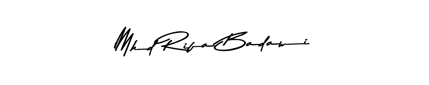 if you are searching for the best signature style for your name Mhd Rifa Badawi. so please give up your signature search. here we have designed multiple signature styles  using Asem Kandis PERSONAL USE. Mhd Rifa Badawi signature style 9 images and pictures png