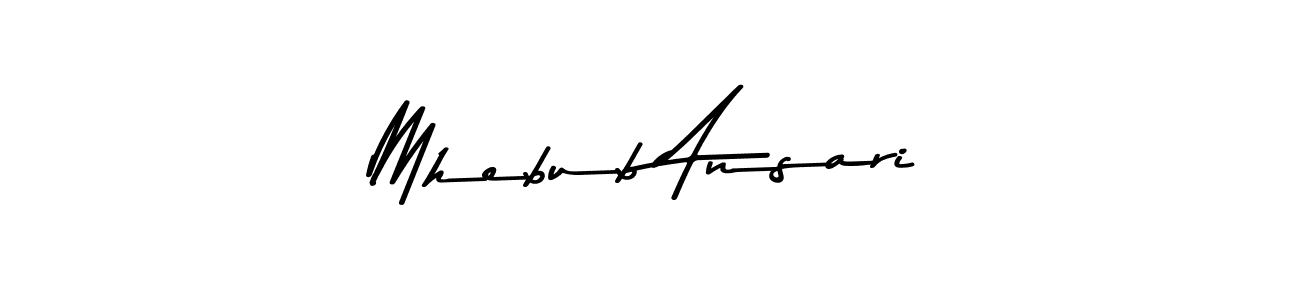 The best way (Asem Kandis PERSONAL USE) to make a short signature is to pick only two or three words in your name. The name Mhebub Ansari include a total of six letters. For converting this name. Mhebub Ansari signature style 9 images and pictures png