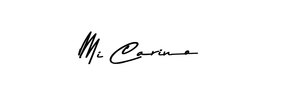 How to make Mi Carino name signature. Use Asem Kandis PERSONAL USE style for creating short signs online. This is the latest handwritten sign. Mi Carino signature style 9 images and pictures png