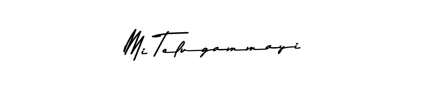 Create a beautiful signature design for name Mi Telugammayi. With this signature (Asem Kandis PERSONAL USE) fonts, you can make a handwritten signature for free. Mi Telugammayi signature style 9 images and pictures png