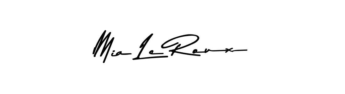 How to make Mia Le Roux name signature. Use Asem Kandis PERSONAL USE style for creating short signs online. This is the latest handwritten sign. Mia Le Roux signature style 9 images and pictures png