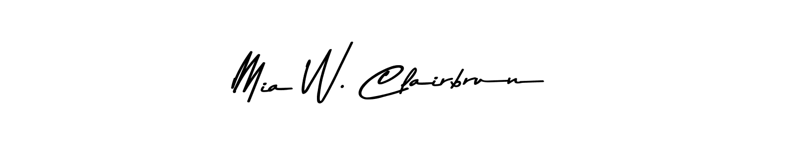 The best way (Asem Kandis PERSONAL USE) to make a short signature is to pick only two or three words in your name. The name Mia W. Clairbrun include a total of six letters. For converting this name. Mia W. Clairbrun signature style 9 images and pictures png