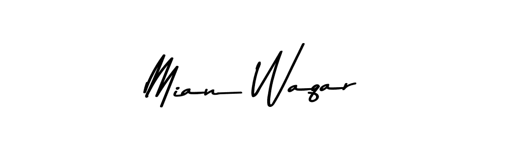 Create a beautiful signature design for name Mian Waqar. With this signature (Asem Kandis PERSONAL USE) fonts, you can make a handwritten signature for free. Mian Waqar signature style 9 images and pictures png