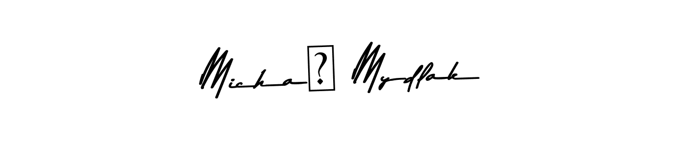 Use a signature maker to create a handwritten signature online. With this signature software, you can design (Asem Kandis PERSONAL USE) your own signature for name Michał Mydlak. Michał Mydlak signature style 9 images and pictures png