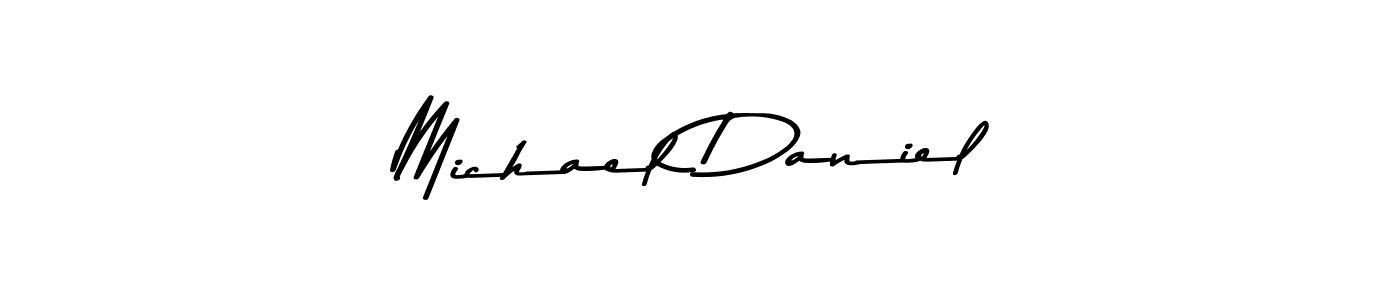 How to make Michael Daniel name signature. Use Asem Kandis PERSONAL USE style for creating short signs online. This is the latest handwritten sign. Michael Daniel signature style 9 images and pictures png