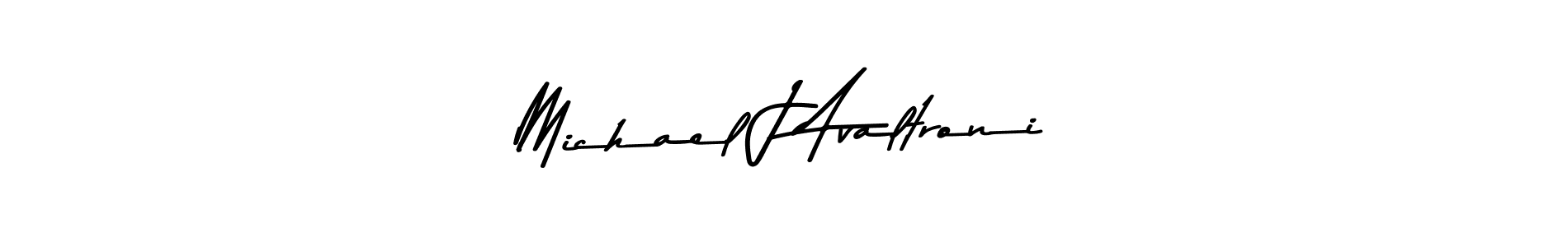 Create a beautiful signature design for name Michael J Avaltroni. With this signature (Asem Kandis PERSONAL USE) fonts, you can make a handwritten signature for free. Michael J Avaltroni signature style 9 images and pictures png