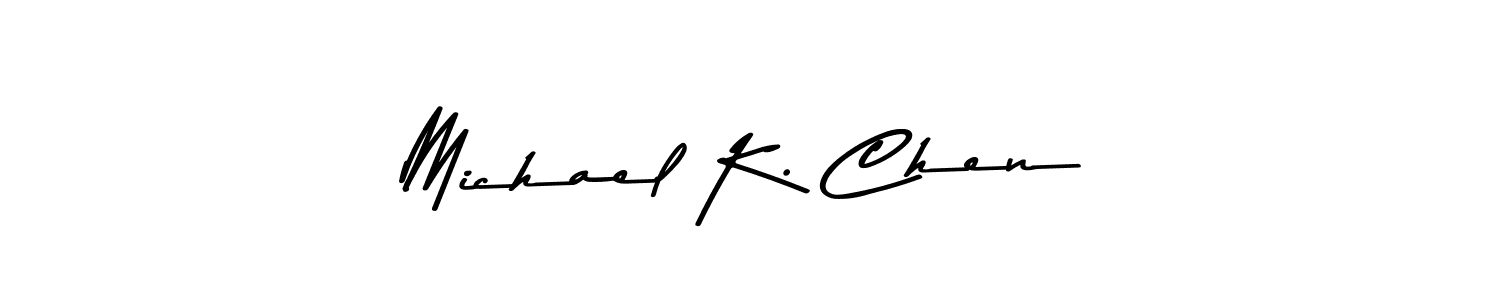 Create a beautiful signature design for name Michael K. Chen. With this signature (Asem Kandis PERSONAL USE) fonts, you can make a handwritten signature for free. Michael K. Chen signature style 9 images and pictures png