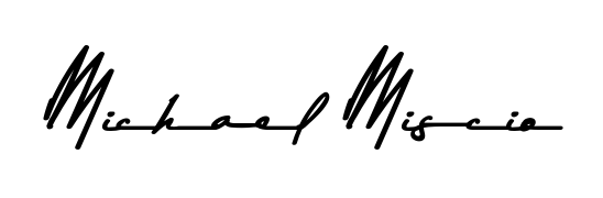 Give your name Michael Miscio an exquisite flair with the Asem Kandis PERSONAL USE script font. Ideal for contracts, resumes, and formal letterheads. Michael Miscio signature style 9 images and pictures png