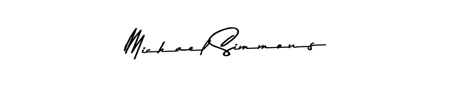 How to make Michael Simmons name signature. Use Asem Kandis PERSONAL USE style for creating short signs online. This is the latest handwritten sign. Michael Simmons signature style 9 images and pictures png