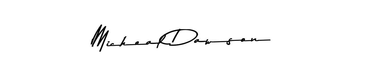 How to make Micheal Dawson name signature. Use Asem Kandis PERSONAL USE style for creating short signs online. This is the latest handwritten sign. Micheal Dawson signature style 9 images and pictures png