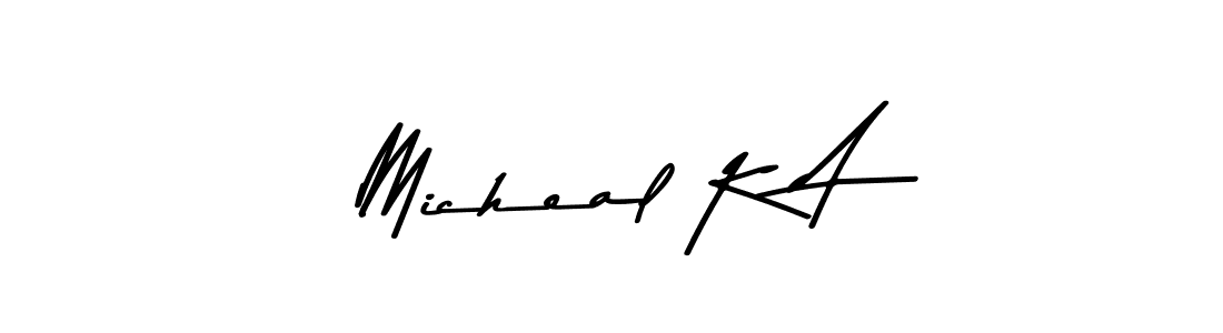 if you are searching for the best signature style for your name Micheal K A. so please give up your signature search. here we have designed multiple signature styles  using Asem Kandis PERSONAL USE. Micheal K A signature style 9 images and pictures png
