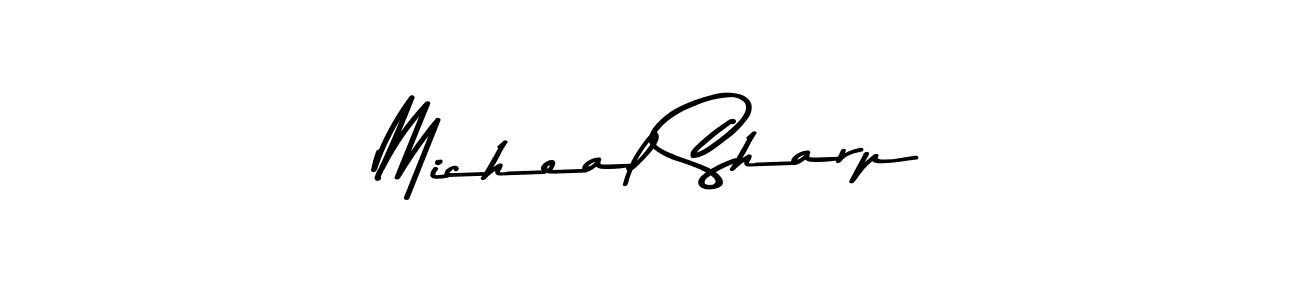 How to make Micheal Sharp name signature. Use Asem Kandis PERSONAL USE style for creating short signs online. This is the latest handwritten sign. Micheal Sharp signature style 9 images and pictures png