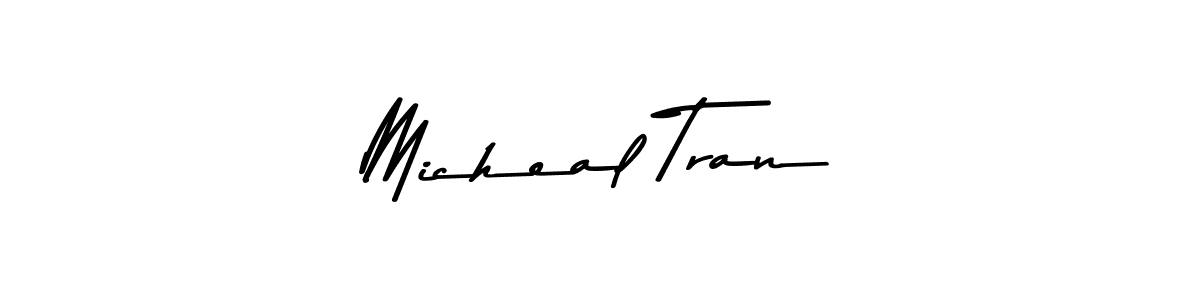 How to make Micheal Tran name signature. Use Asem Kandis PERSONAL USE style for creating short signs online. This is the latest handwritten sign. Micheal Tran signature style 9 images and pictures png
