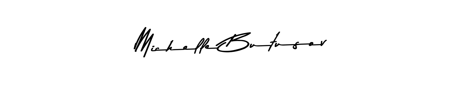 How to make Michelle Butusov name signature. Use Asem Kandis PERSONAL USE style for creating short signs online. This is the latest handwritten sign. Michelle Butusov signature style 9 images and pictures png