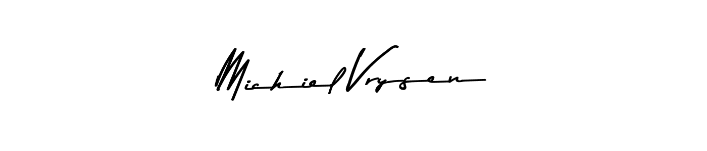 Create a beautiful signature design for name Michiel Vrysen. With this signature (Asem Kandis PERSONAL USE) fonts, you can make a handwritten signature for free. Michiel Vrysen signature style 9 images and pictures png