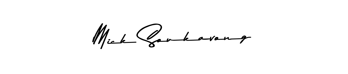 How to make Mick Soukavong name signature. Use Asem Kandis PERSONAL USE style for creating short signs online. This is the latest handwritten sign. Mick Soukavong signature style 9 images and pictures png