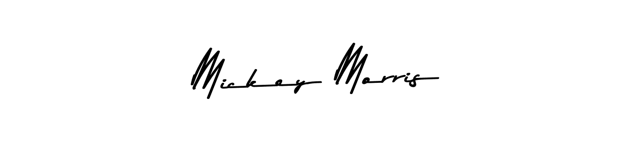 How to make Mickey Morris name signature. Use Asem Kandis PERSONAL USE style for creating short signs online. This is the latest handwritten sign. Mickey Morris signature style 9 images and pictures png