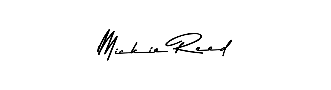 How to make Mickie Reed name signature. Use Asem Kandis PERSONAL USE style for creating short signs online. This is the latest handwritten sign. Mickie Reed signature style 9 images and pictures png