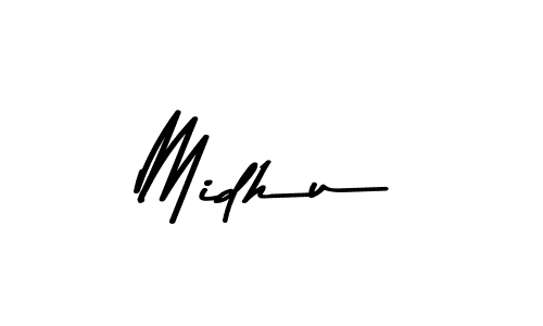 Make a beautiful signature design for name Midhu. With this signature (Asem Kandis PERSONAL USE) style, you can create a handwritten signature for free. Midhu signature style 9 images and pictures png