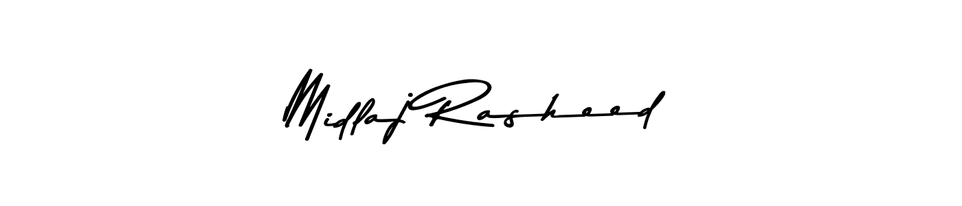 Also we have Midlaj Rasheed name is the best signature style. Create professional handwritten signature collection using Asem Kandis PERSONAL USE autograph style. Midlaj Rasheed signature style 9 images and pictures png