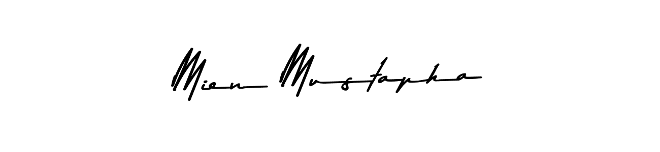 How to make Mien Mustapha name signature. Use Asem Kandis PERSONAL USE style for creating short signs online. This is the latest handwritten sign. Mien Mustapha signature style 9 images and pictures png