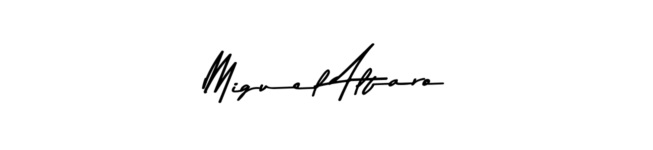Create a beautiful signature design for name Miguel Alfaro. With this signature (Asem Kandis PERSONAL USE) fonts, you can make a handwritten signature for free. Miguel Alfaro signature style 9 images and pictures png