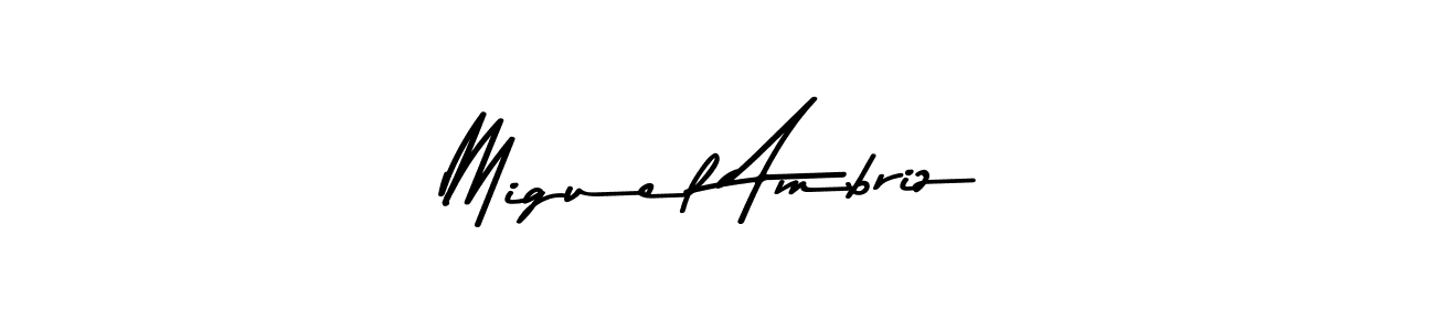 Miguel Ambriz stylish signature style. Best Handwritten Sign (Asem Kandis PERSONAL USE) for my name. Handwritten Signature Collection Ideas for my name Miguel Ambriz. Miguel Ambriz signature style 9 images and pictures png