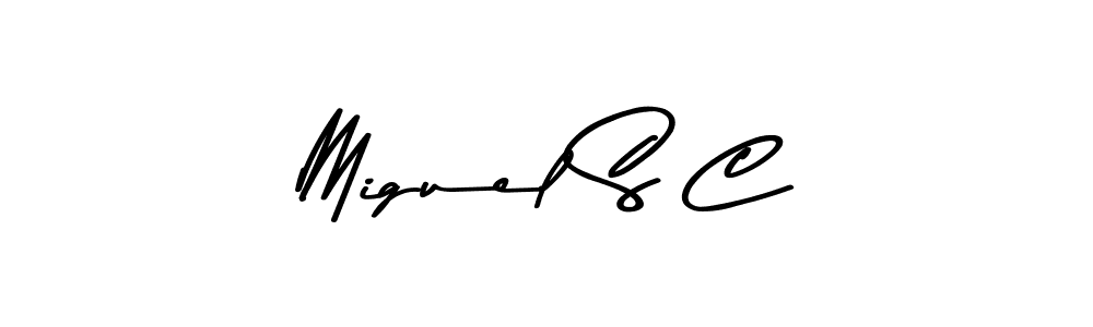 Make a beautiful signature design for name Miguel S C. With this signature (Asem Kandis PERSONAL USE) style, you can create a handwritten signature for free. Miguel S C signature style 9 images and pictures png