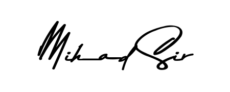 A timeless handwritten aesthetic for Mihad Sir. The Asem Kandis PERSONAL USE font gives your signature a handcrafted feel with natural curves. Mihad Sir signature style 9 images and pictures png