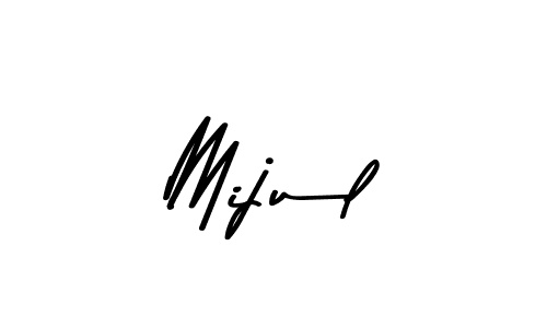 How to make Mijul name signature. Use Asem Kandis PERSONAL USE style for creating short signs online. This is the latest handwritten sign. Mijul signature style 9 images and pictures png