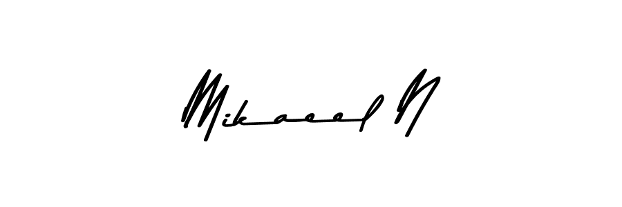 Mikaeel N stylish signature style. Best Handwritten Sign (Asem Kandis PERSONAL USE) for my name. Handwritten Signature Collection Ideas for my name Mikaeel N. Mikaeel N signature style 9 images and pictures png
