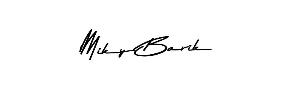 How to make Miky Barik name signature. Use Asem Kandis PERSONAL USE style for creating short signs online. This is the latest handwritten sign. Miky Barik signature style 9 images and pictures png