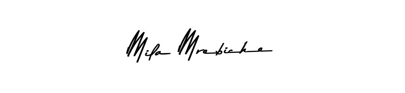 This is the best signature style for the Mila Mrebiche name. Also you like these signature font (Asem Kandis PERSONAL USE). Mix name signature. Mila Mrebiche signature style 9 images and pictures png