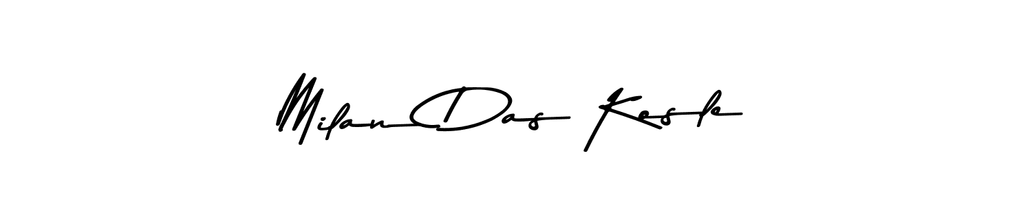 Design your own signature with our free online signature maker. With this signature software, you can create a handwritten (Asem Kandis PERSONAL USE) signature for name Milan Das Kosle. Milan Das Kosle signature style 9 images and pictures png