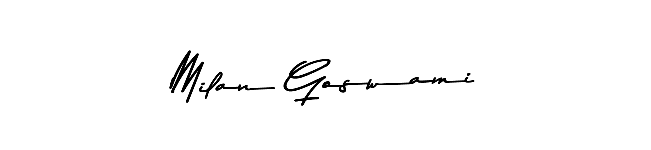 How to make Milan Goswami signature? Asem Kandis PERSONAL USE is a professional autograph style. Create handwritten signature for Milan Goswami name. Milan Goswami signature style 9 images and pictures png