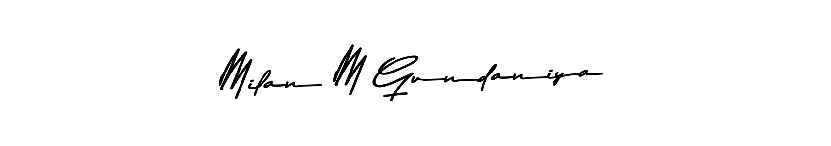 Similarly Asem Kandis PERSONAL USE is the best handwritten signature design. Signature creator online .You can use it as an online autograph creator for name Milan M Gundaniya. Milan M Gundaniya signature style 9 images and pictures png