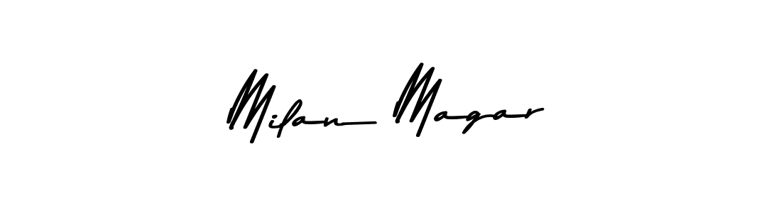 Milan Magar stylish signature style. Best Handwritten Sign (Asem Kandis PERSONAL USE) for my name. Handwritten Signature Collection Ideas for my name Milan Magar. Milan Magar signature style 9 images and pictures png